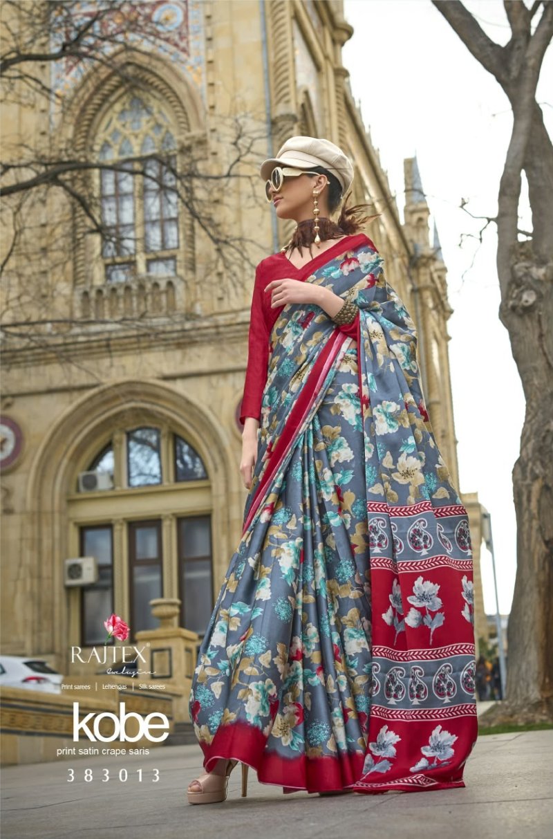 Kobe Nx By Rajtex Satin Crepe Modern Printed Saree